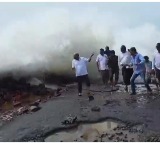 SVSN Varma narrowly escapes accident at Uppada beach