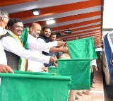 Bandi Sanjay Flags Off Vande Bharat Stop at Mancherial