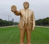 12 foot golden statue of Trump holding Bitcoin unveiled outside US Capitol