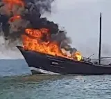 Ship Catches Fire Near Porbandar Coast Moved into Sea