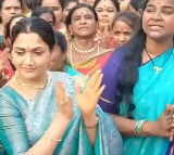 Khushbu plays Bathukamma at Charminar
