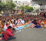 Anganwadi Teachers Protest at Telangana Secretariat