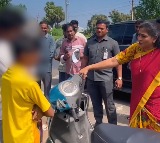 Vangalapudi Anitha stops convoy to advise minors on scooter