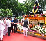 Telangana Governor, CM pay tributes at Bapu Ghat in Hyderabad