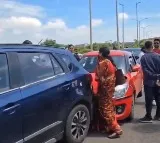 Hyderabad Outer Ring Road Accident Six Cars Collide