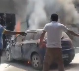 Hyderabad Car Fire Averted at Petrol Bunk in Panjagutta