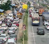 Vijayawada Hyderabad Highway Traffic Jam Continues Second Day