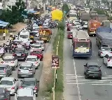 Vijayawada Hyderabad Highway Traffic Jam Continues Second Day