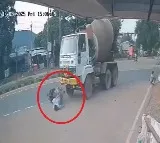 Miraculous Escape Youth Survives Lorry Accident in Kakinada