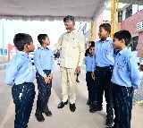 Chandrababu Naidu happy to meet students at Nanda Gokulam