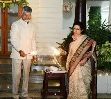 Chandrababu Naidu Celebrates Diwali at Undavalli Residence