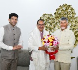 Chandrababu Naidu briefs Central Minister Shivraj Singh on AP issues