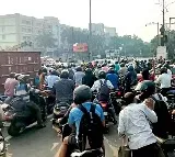 Visakhapatnam Container Lorry Overturns Disrupting Traffic
