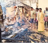 Crow causes major fire accident in Vizianagaram Konuru village