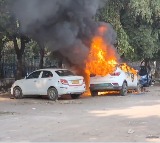 Electric Car Fire at NTR Stadium Hyderabad