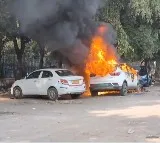 Electric Car Fire at NTR Stadium Hyderabad