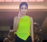 Shilpa Shetty demonstrates a yoga pose that helps improve balance and concentration