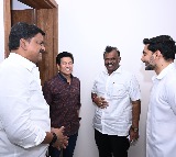Nara Lokesh Meets Sachin Tendulkar in Puttaparthi
