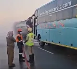 Bus Accident Travelers Safe After Bus Hits Acid Tanker at Jadcherla