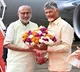 Vice President Radhakrishnan welcomed by CM Chandrababu in Puttaparthi