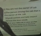 Bengaluru Cab Drivers Six Rules For Passengers Go Viral