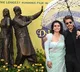 Shah Rukh Khan & Kajol unveil Raj–Simran bronze statue at London’s Leicester Square for DDLJ’s 30th year
