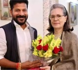 Revanth Reddy meets Sonia Rahul and Priyanka Gandhi