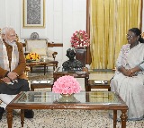PM Modi calls on President Murmu at Rashtrapati Bhavan
