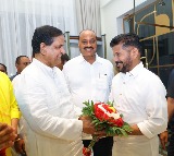 Revanth Reddy Reaches Tirumala Welcomed by TTD Chairman BR Naidu