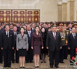 Daughter of North Korea's Kim pays tribute at family mausoleum for first time