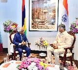 Chandrababu Naidu Meets Mauritius President Dharam Beer Gokool