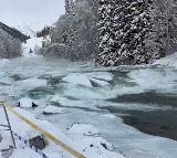 China Xinjiang Snow Tsunami Overwhelms Frozen River