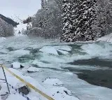 China Xinjiang Snow Tsunami Overwhelms Frozen River