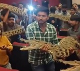 Prabhas The Raja Saab Movie Release Creates Fan Frenzy with Crocodile Props