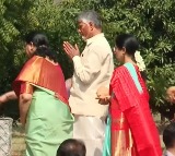 Chandrababu Naidu Family Offers Prayers at Nagalamma Temple in Naravaripalle