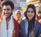 Sharwanand and Sakshi Vaidya visit Tirumala after movie success