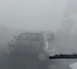 Uttar Pradesh road accident Multiple vehicles collide on NH 9 due to dense fog