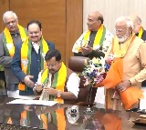 Flanked by PM Modi and Union Ministers, Nitin Nabin takes charge as new BJP chief