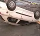 Car Overturns on Begumpet Flyover Four Injured