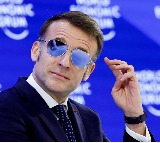 Emmanuel Macron Wears Sunglasses at Davos Forum