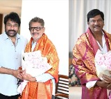 Chiranjeevi personally felicitated Murali Mohan and Rajendra Prasad