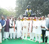 Telangana Governor, Dy CM pay tributes at Bapu Ghat
