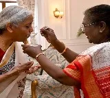 Nirmala Sitharaman Budget Day Sweet Start Yogurt Sugar Sentiment at Rashtrapati Bhavan