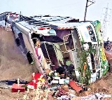 Kadapa District Tourist Bus Overturns Minor Injuries Reported