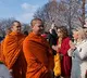 Buddhist monks end 2,300-mile peace walk in Washington