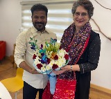 Revanth Reddy Meets Priyanka Gandhi After Municipal Election Victory