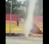 Anakapalle NTR Stadium Hit by Tornado Like Whirlwind Viral Video