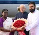 Droupadi Murmu welcomed by Governor Nazeer Deputy CM Pawan Kalyan in Visakhapatnam