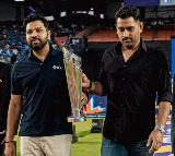 MS Dhoni Rohit Sharma bring T20 World Cup trophy