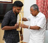 Sanju Samson felicitated by Kerala CM Pinarayi Vijayan after T20 WC win
